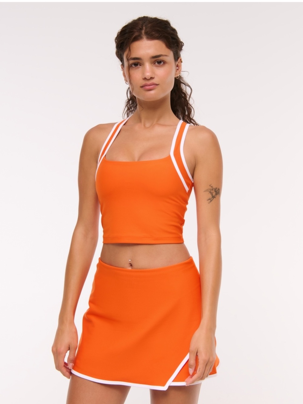 A&F Two-Piece Crop Top & Skirt Set Size L top and Size M Bottom